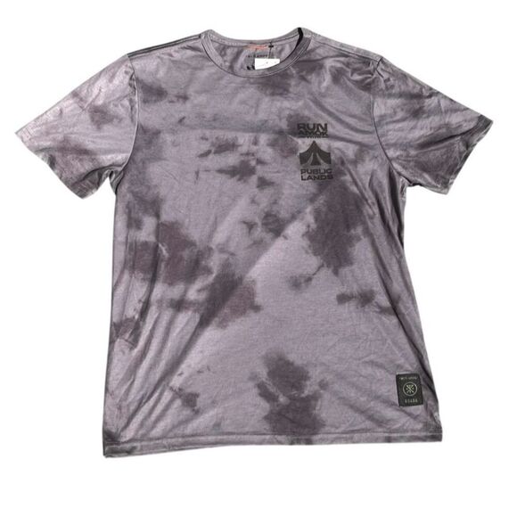 Roark Men’s XL Run Amok Mathis Pocket Short Sleeve Active Tee Grey Tie Dye - Picture 1 of 4